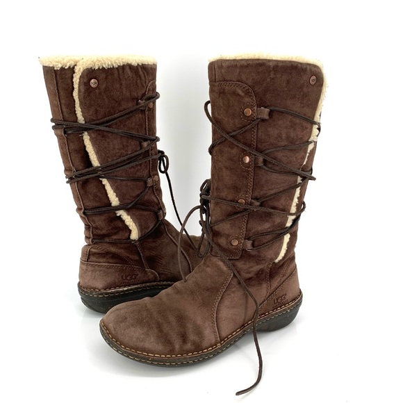 UGG Shoes - UGG 5158 SurfCat Shearling Tall Lace Up Boots Size 9